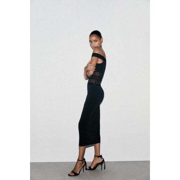 ZARA CONTRAST STRETCH DRESS - Picture 5 of 10